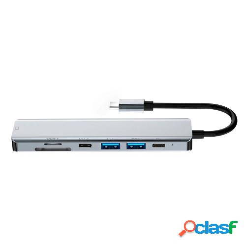 2121 USB C Hub adaptador 7-en-1 tipo C estación de