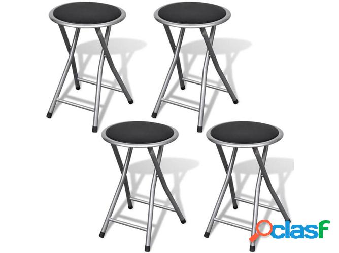 4 Bancos VIDAXL bar plegables cuero artificial