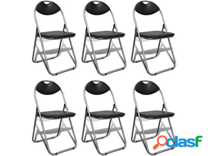 6 Sillas cenar VIDAXL plegables cuero artificial y Acero