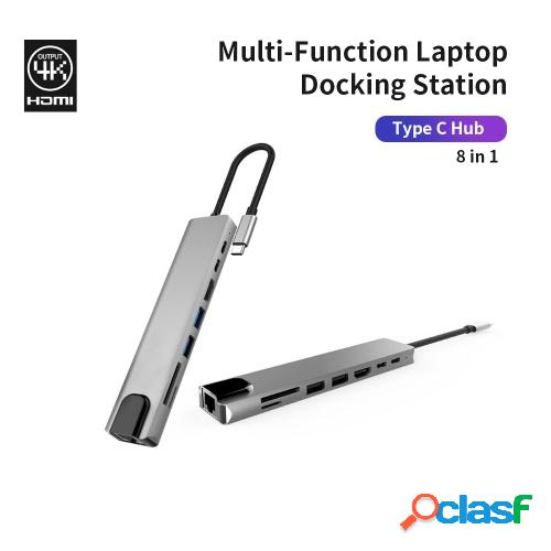 8IN1 USB-C Convertidor de estación de acoplamiento