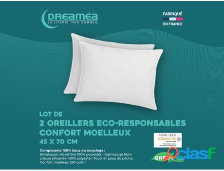 Almohada DREAMEA (Tela - Blanco - 70x45 cm)