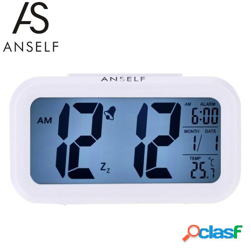 Anself LED Reloj despertador digital Snooze repetido Sensor