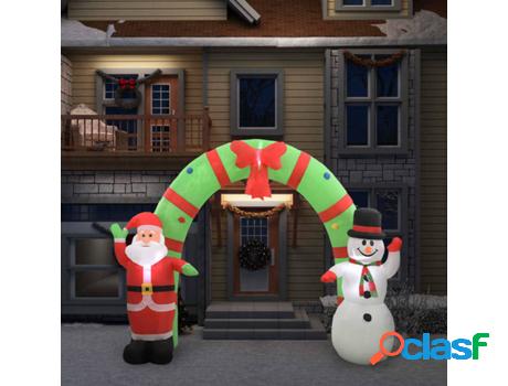 Arco Inflable Papá Noel y Muñeco de Nieve VIDAXL Luces LED