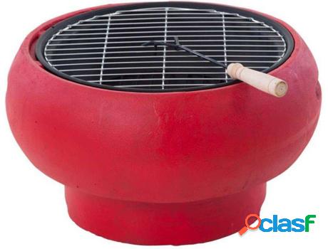 Barbacoa a Carbón BBGRILL (Rojo - Acero - 55x30 cm)