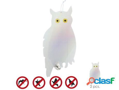 Buho espantapajaros reflectante para colgar con 2 cascabeles