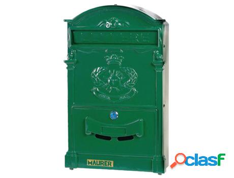 Buzón maurer jardín aluminio fundido verde 41 x 26 x 8 cm.