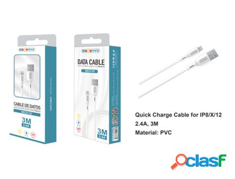 Cable De Datos Lightning MODORWY Mc5110 3M (Blanco)