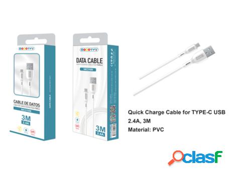 Cable De Datos Type-C MODORWY Mc5109 3M (Blanco)