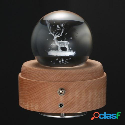 Caja de música vintage 3D Bola de cristal Caja de música