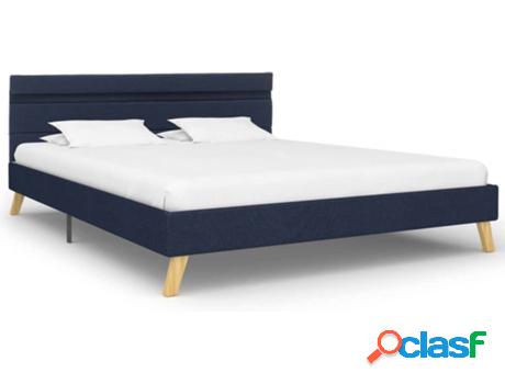 Cama LED VIDAXL (Azul - Tela - Compatible con Colchón: