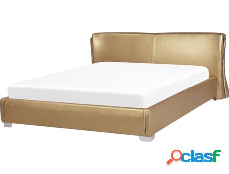 Cama Paris (Dorado - Piel -228x215x83 cm)