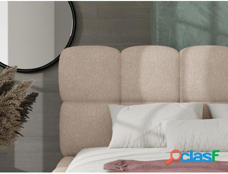 Cama VENTE-UNIQUE (Tela - Beis - 180x200 cm)