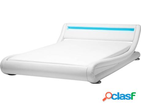 Cama de Agua Avignon con LED (Blanco - Piel Sintética