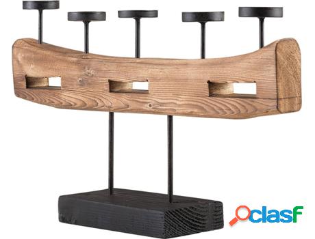 Candelabro Guatemala (Marrón - Madera de Pino -11x60x36 cm)