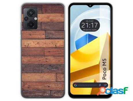 Carcasa Xiaomi Poco M5 TUMUNDOSMARTPHONE Dibujos Madera 03