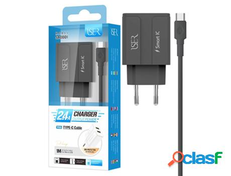 Cargador Dual 2.0 Usb 2.0 Entrada Iser Sa0001 (Negro)