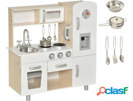 Cocina de Jugar HOMCOM 350-082 (Blanco - 74 x 30 x 81 cm -