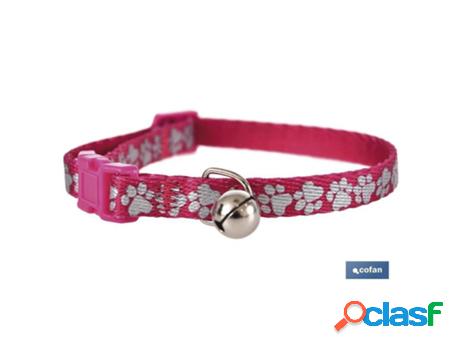 Collar con cascabel gatos rosa may 1cmx32cm