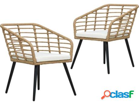 Conjunto 2 Sillas de Jardín VIDAXL c/Almohadas 48576