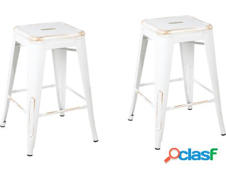 Conjunto 2 Taburetes de Bar Cabrillo (Blanco - Metal
