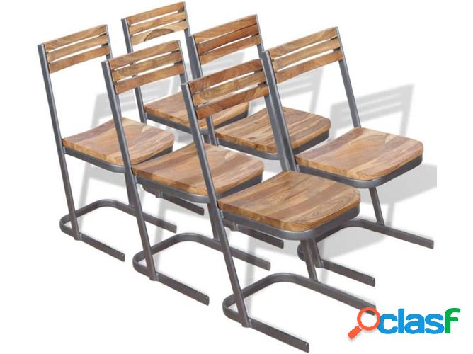 Conjunto 6 Sillas de Comedor VIDAXL 274358 Madera de Teca