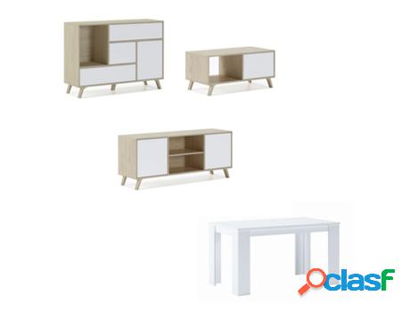 Conjunto Muebles de Salón SKRAUT HOME Melamina Beis