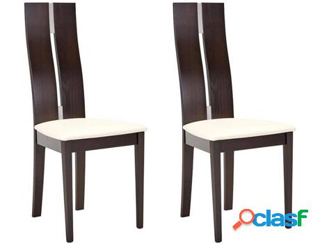 Conjunto de 2 Sillas VENTE UNIQUE Salena (Wengé - Piel