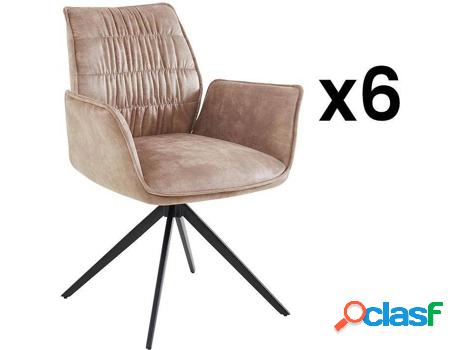 Conjunto de 6 Sillas VENTE UNIQUE Marila (Tejido - Marrón -