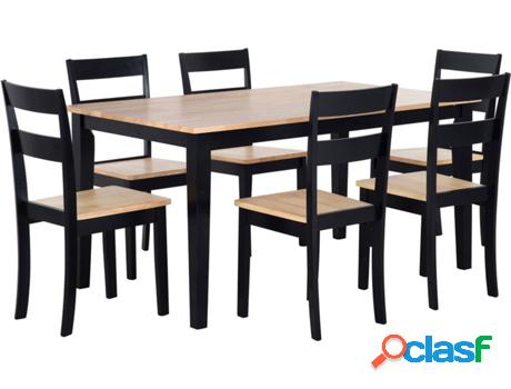 Conjunto de Comedor Georgia (Negro - Madera -90x150x75 cm)