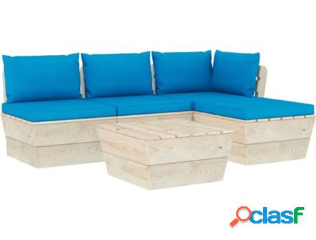 Conjunto de Jardín VIDAXL (Azul - Madera - 60x60x65 cm - 5
