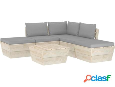Conjunto de Jardín VIDAXL Lounge 3063493 (Gris - Madera -