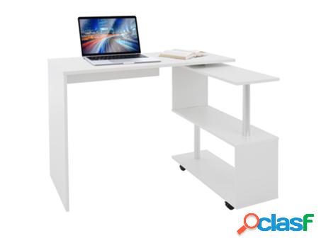 Escritorio Con Cuatro Ruedas 150X88X75 cm Blanco Mdf
