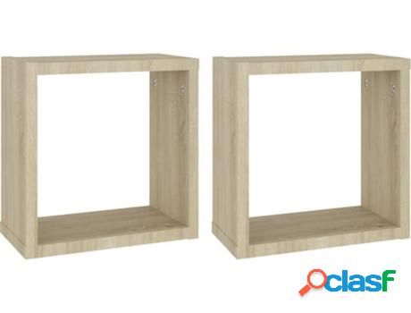 Estante de Pared VIDAXL 2 Piezas (Marrón - Madera
