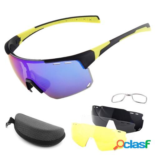 Gafas de ciclismo con 3 lentes intercambiables UV400 Gafas