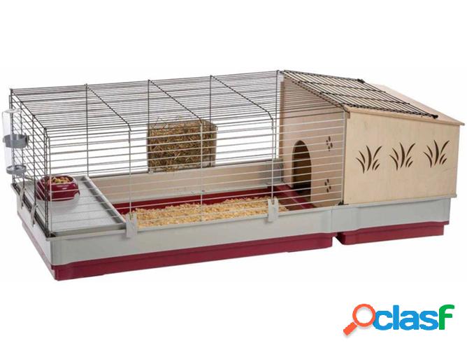 Jaula para Conejos FERPLAST (Rojo - 142x60x50cm - Acero)