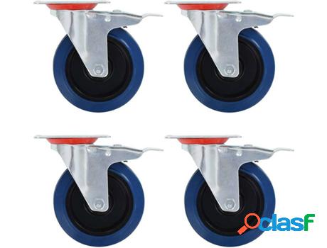 Juego 4 Ruedas Giratorias VIDAXL 125mm Frenos Dobles