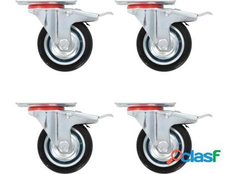 Juego 4 Ruedas Giratorias VIDAXL 75mm Frenos Dobles