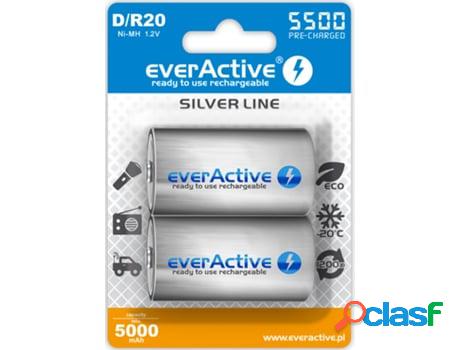 Juego de 2 Pilas Recargables EVERACTIVE R20/D 5500 mAh