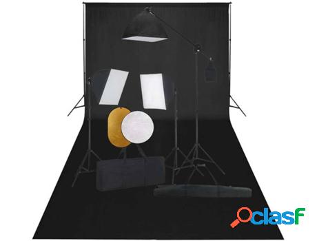 Kit Iluminación de Estudio VIDAXL con Focos Softbox, Telón