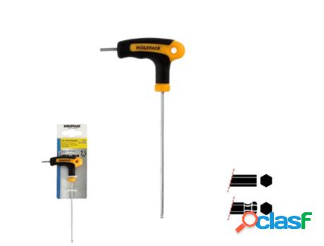 Llave allen con bola mango forma t 2,5 mm. con colgador