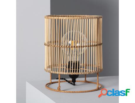 Lámpara de Mesa LEDKIA (Beige - E27 - 40 W - Ratán -