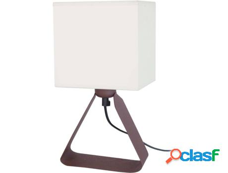 Lámpara de Mesa TOSEL Camélia (Cuadrado Marrón, Blanco -