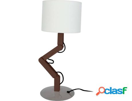 Lámpara de Mesa TOSEL Geri (Cilíndrico Natural, Blanco -