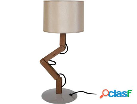 Lámpara de Mesa TOSEL Geri (Crema Natural, Cilíndrico -