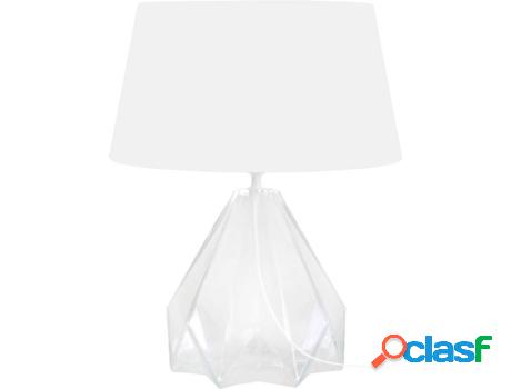 Lámpara de Mesa TOSEL Helsinki (Transparente, Blanco - E27