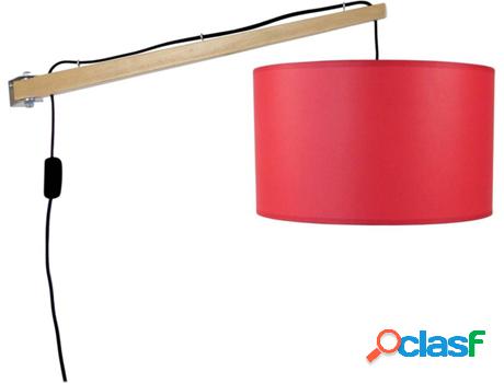 Lámpara de Pared TOSEL Newton (Natural, Rojo - E27 - Máx.