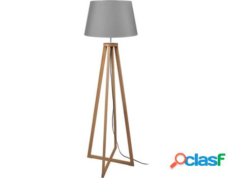 Lámpara de Pie Alto TOSEL Skara (Madera - Gris - 51 x 51 x