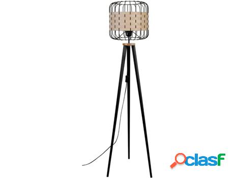 Lámpara de Pie TOSEL Tressé.Bago (Roble Natural, Negro -