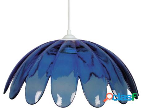 Lámpara de Suspención TOSEL Petali (Vidrio - Azul - 35 x