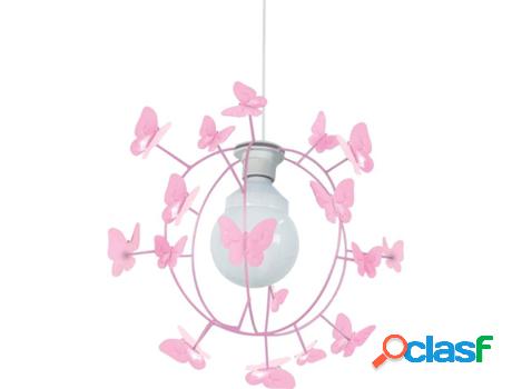 Lámpara de Suspensión TOSEL Juvenil Papillon (Rosa - E27 -